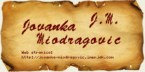 Jovanka Miodragović vizit kartica